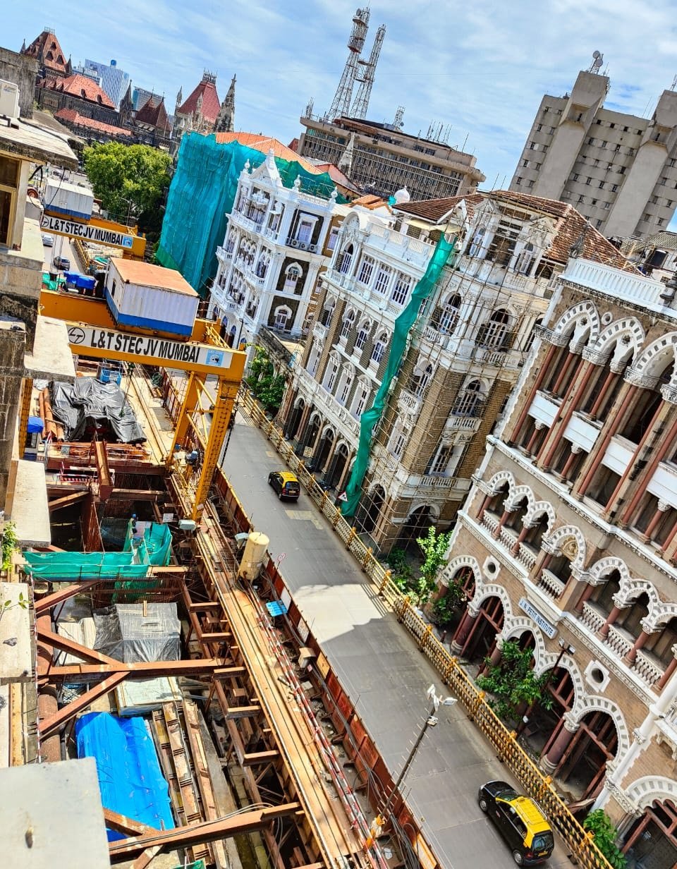 Aerial view of Hutatma Chowk Metro Station